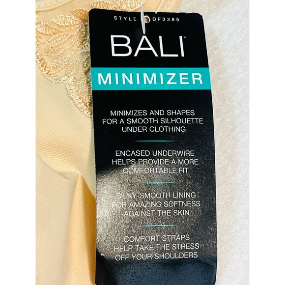 NWT Bali Minimizer Bra 42DDD Nude Satin Underwire Soft Cup Passion For Comfort - Picture 6 of 7